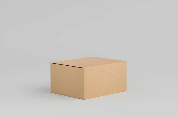 Caja Cartón Ilustración Mockup — Foto de Stock