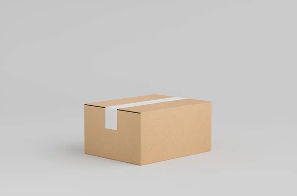 Caja Cartón Ilustración Mockup — Foto de Stock