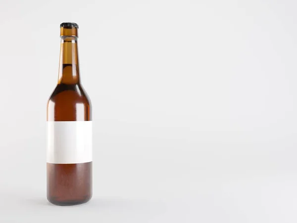 Botella Cerveza Ilustración Burla — Foto de Stock