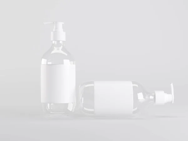 Kosmetyczne Butelki Mydła Mockup Ilustracja — Zdjęcie stockowe