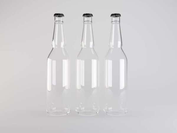 Empty Bottle Mockup 3D Illustration