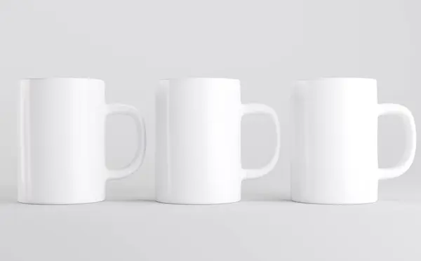 Vit Kaffe Mugg Cup Mockup Illustration — Stockfoto