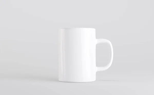 ホワイトコーヒーマグカップモックアップ3Dイラスト — ストック写真