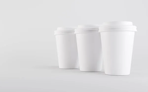 ホワイトコーヒーカップモックアップ3Dイラスト — ストック写真