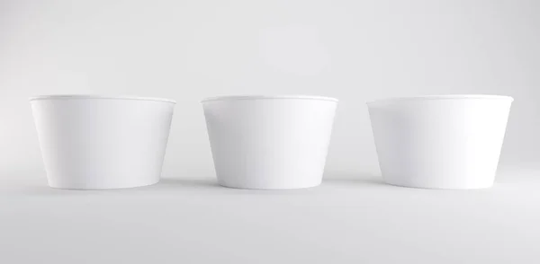 冰淇淋纸杯模型3Dillustration — 图库照片