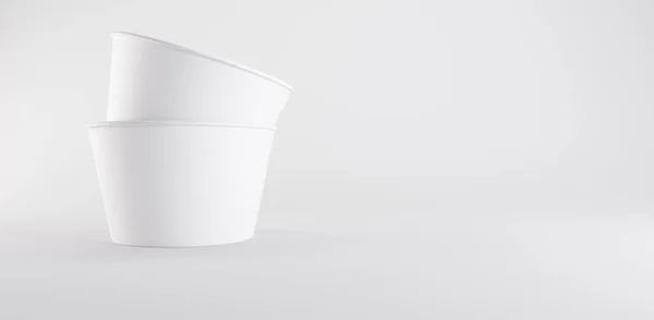 Ice Cream Paper Cup Mockup 3Dillusztráció — Stock Fotó