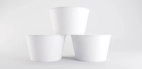 Ice Cream Paper Cup Mockup 3Dillustration — стокове фото