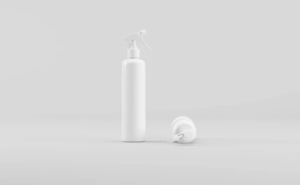 Fehér Kozmetikai Trigger Spray Bottle Mockup Illusztráció — Stock Fotó