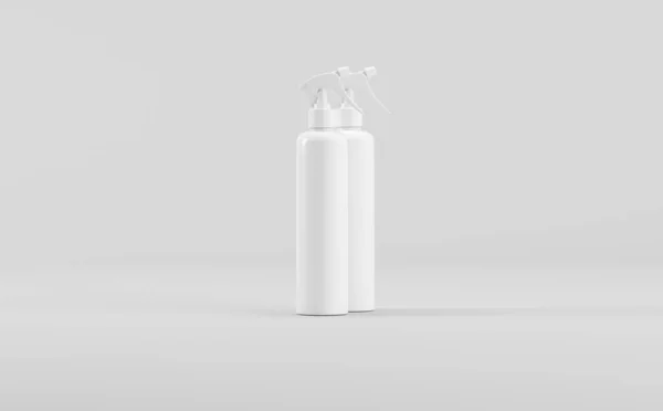 ホワイト化粧品トリガースプレーボトルモックアップ3Dイラスト — ストック写真