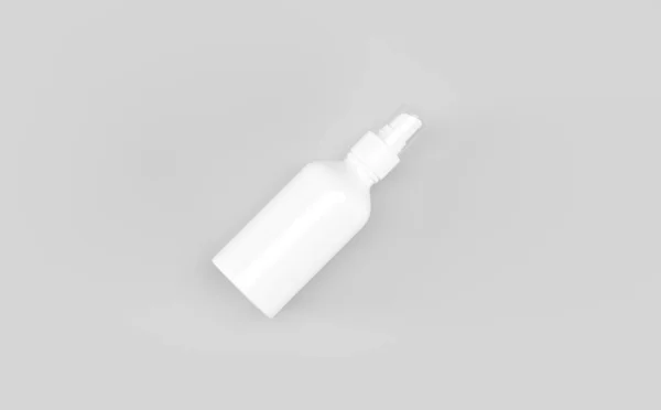 Mockup Plástico Branco Garrafa Pulverizador Ilustração — Fotografia de Stock