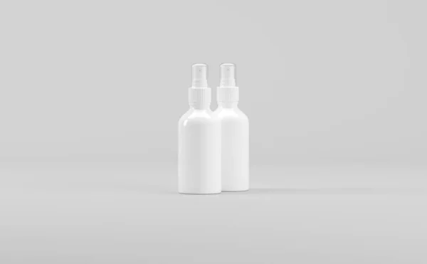 Witte Plastic Spuitfles Mockup Illustratie — Stockfoto
