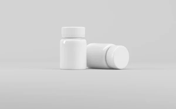 Witte Plastic Supplement Mockup Illustratie Geneeskunde Farmaceutische — Stockfoto
