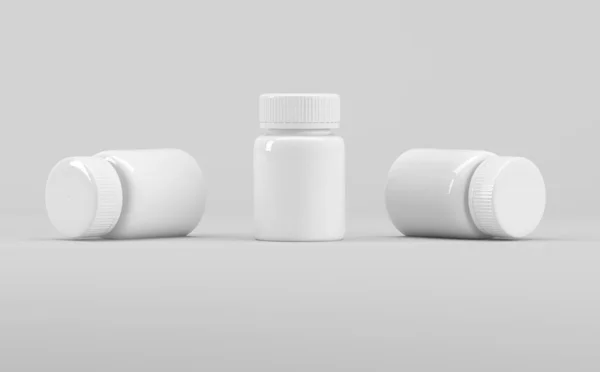 White Plastic Supplement Mockup Ilustrace Medicine Pharmaceutical — Stock fotografie