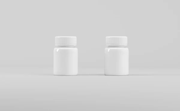 Ilustração Plástica Branca Mockup Suplemento Farmacêutico Medicina — Fotografia de Stock