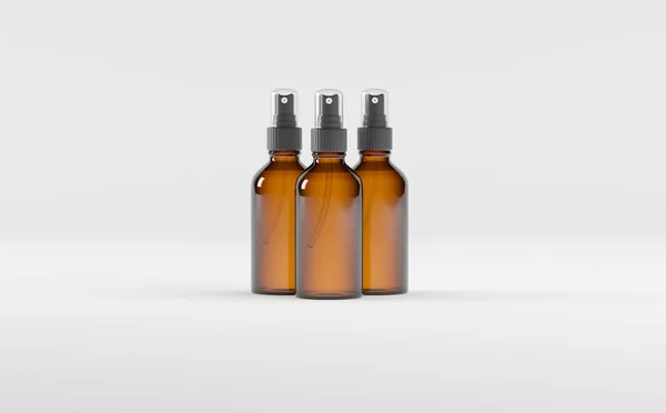 stock image Amber Spray Bottle Mockup 3D Illustration