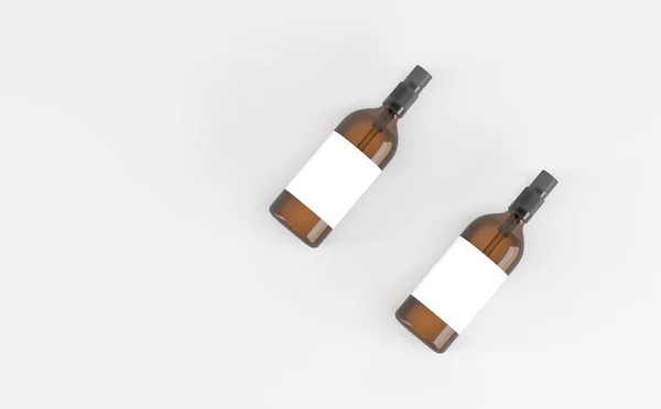 Droppflaska Mockup Illustration Två Flaskor — Stockfoto