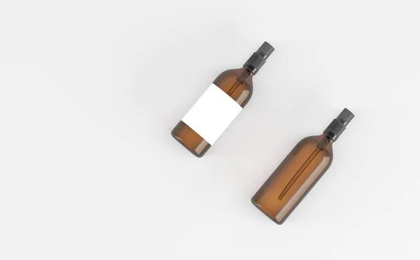 Droppflaska Mockup Illustration Två Flaskor — Stockfoto
