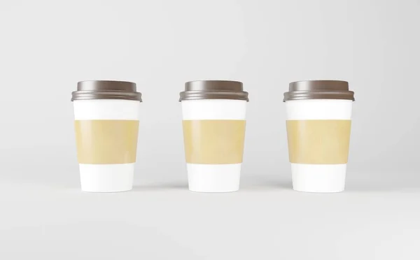 White Coffee Cup Mockup Illustration — стокове фото