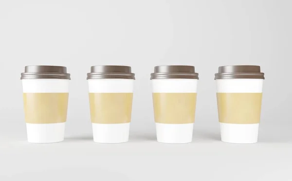 White Coffee Cup Mockup Illustration — 스톡 사진