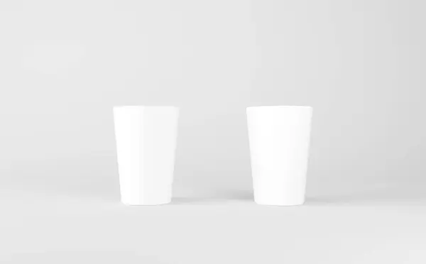 白咖啡杯模拟3D解说 — 图库照片