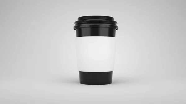 Svart Paper Kaffekopp Illustration — Stockfoto