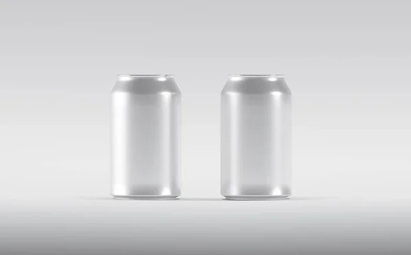 Latas Cerveza Soda Aluminio Ilustración Burla — Foto de Stock