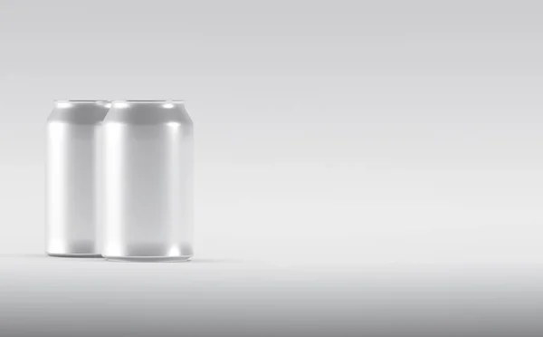 Aluminium Soda Beer Cans Εικονογράφηση Mockup — Φωτογραφία Αρχείου