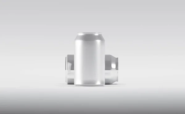 Aluminium Soda Beer Cans Mockup Illustration — Photo