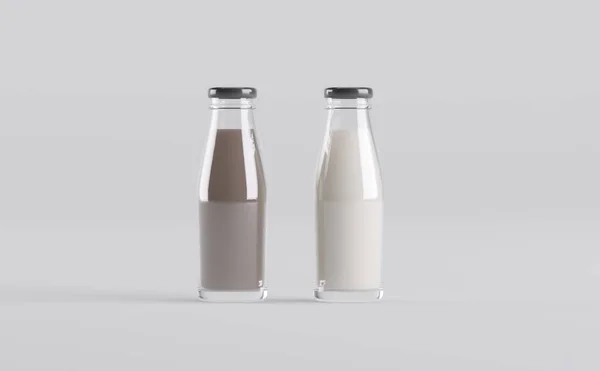 Mjölkflaskor Mockup Illustration — Stockfoto