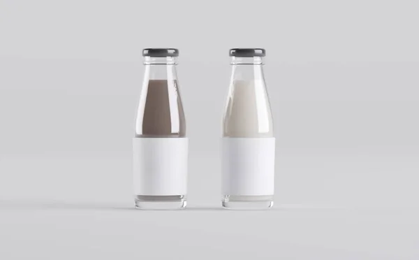 Mjölkflaskor Mockup Illustration — Stockfoto