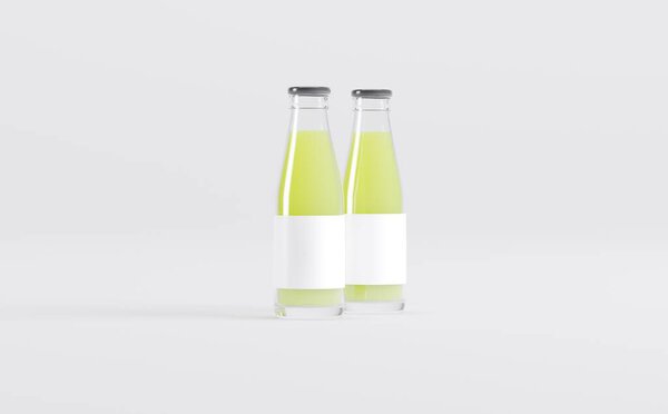 Juice Bottles Mockup 3D Illustration