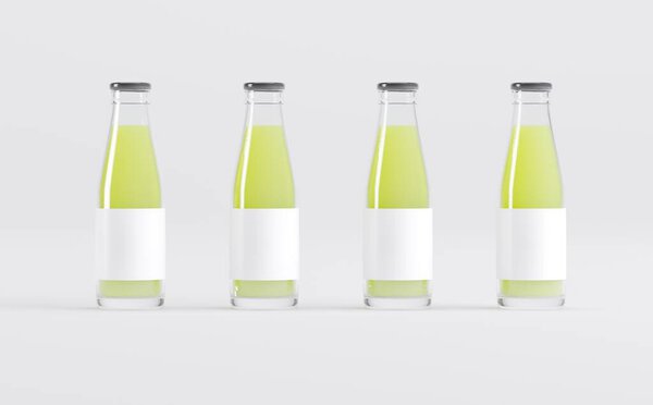 Juice Bottles Mockup 3D Illustration
