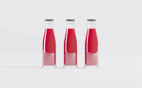 Meyve Suyu Şişeleri 3D Görüntü