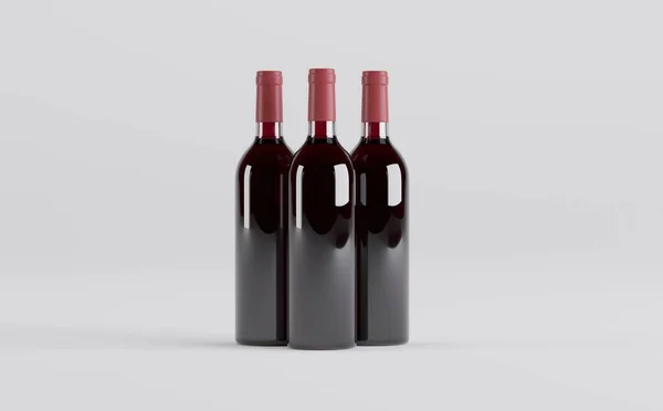 Botellas Vino Ilustración Mockup — Foto de Stock