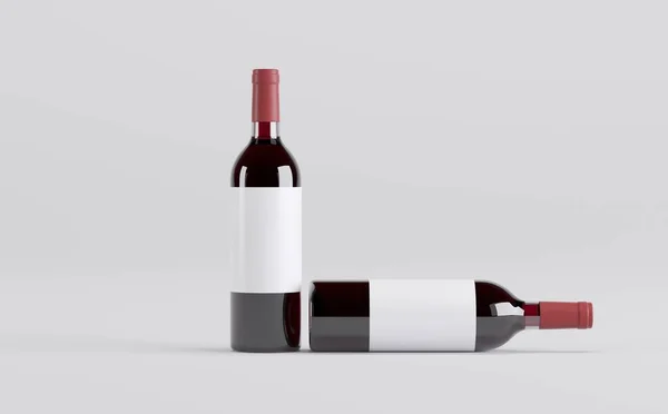 Bottiglie Vino Mockup Illustrazione — Foto Stock