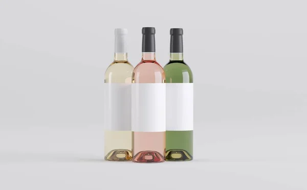 Botellas Vino Ilustración Mockup — Foto de Stock