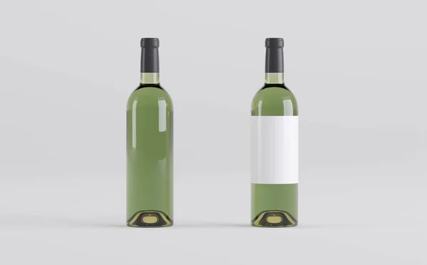 Botellas Vino Ilustración Mockup —  Fotos de Stock