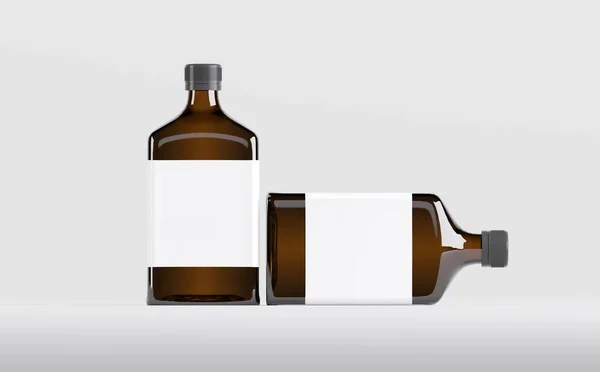 Pharmaceutical Alcohol Bottle Mockup Illustration — Stockfoto