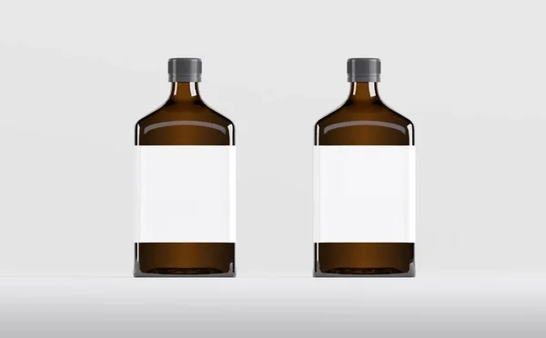 医薬品アルコールボトルモックアップ3Dイラスト — ストック写真