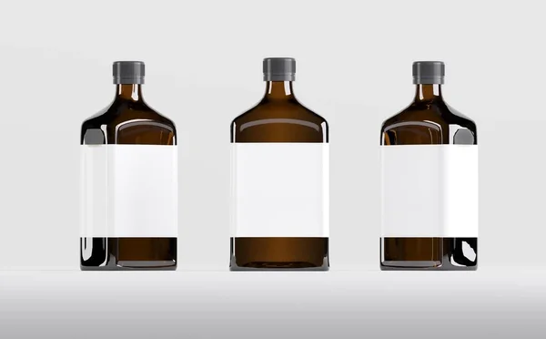 Farmaceutické Alkohol Láhev Mockup Ilustrace — Stock fotografie