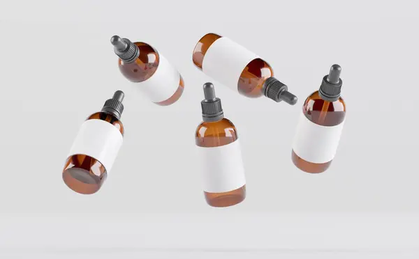 Bärnsten Dropper Bottle Mockup Illustration — Stockfoto
