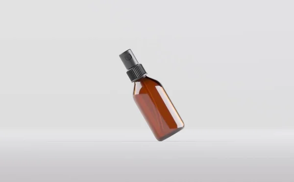 Amber Glass Spray Mockup Butelki Ilustracja — Zdjęcie stockowe