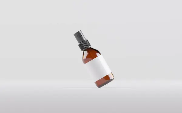 Ambra Vetro Spray Bottiglia Mockup Illustrazione — Foto Stock