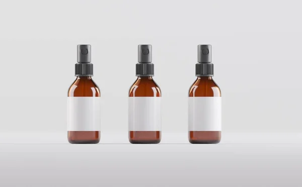 Amber Glass Spray Bottle Mockup 3D说明 — 图库照片