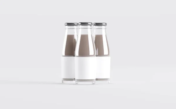 Milk Bottles Mockup Illustration Stock Photo