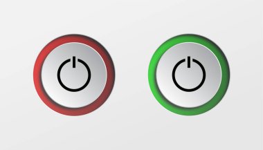 Yeşil kene ve kırmızı haç sembolleri ile işaretleme simgesi seti, Doğru ve yanlış düğmeler. Doğrulama ve reddetme ikonu hisse illüstrasyonu