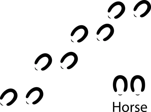 Vektör siyah düz at ayakkabısı adımları ayak izleri yol beyaz arka plan üzerinde izole 