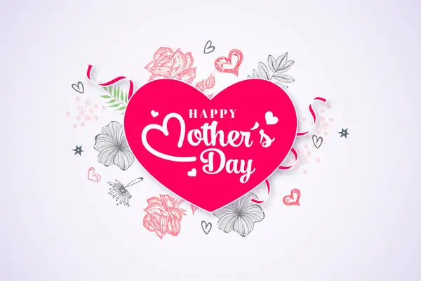 Güller, harfler, kurdeleler, çerçeve ve noktalı arka planla anneler günü planınız kutlu olsun. Vektör çizimi. Gelmiş geçmiş en iyi anne / anne menü, el ilanı, kart, davetiye için sevimli kadınsı tasarım.