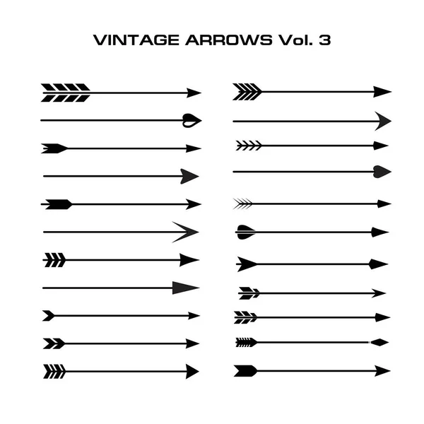 Doodles Arrows Set Black Hipster Hand Drawn Tribal Vector Elements — Stock Vector