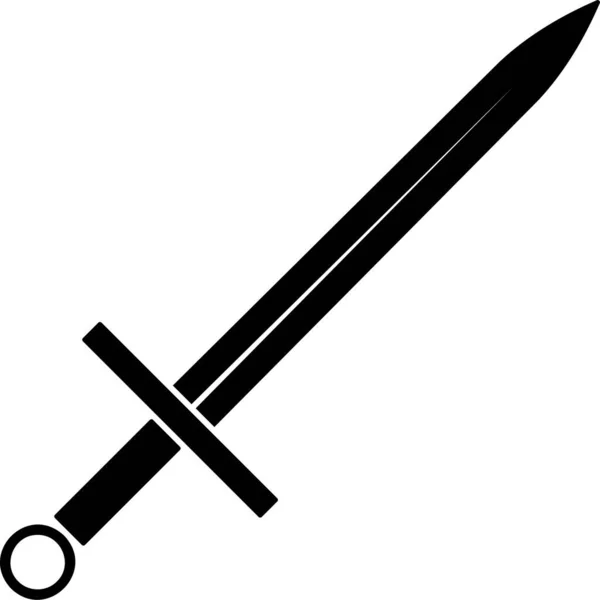 Combat Knives Vector Icon Knife Icons Black White — Stock Vector